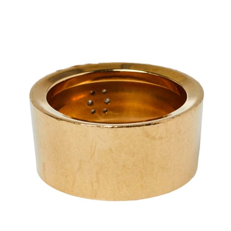 Pre Owned Cartier Love Cone Diamond 18K Yellow Gold Ring Size 53