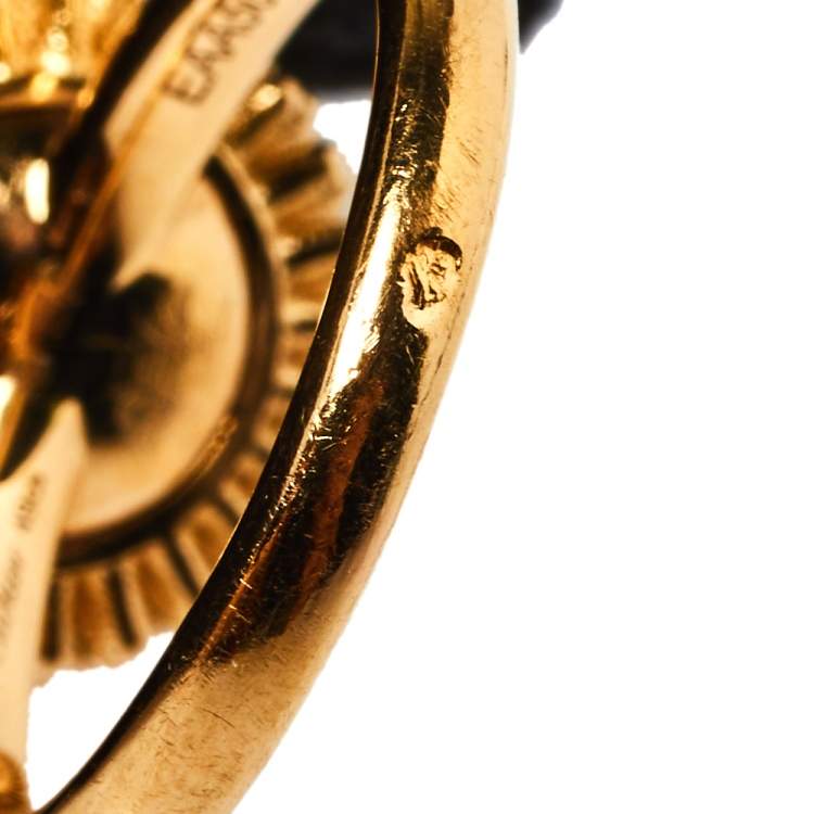 Pre Owned Cartier Cactus De Cartier Diamond 18K Rose Gold Ring Size 50
