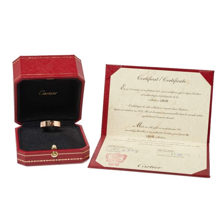 Pre Owned Cartier Love 18K Rose Gold Ring Size 58