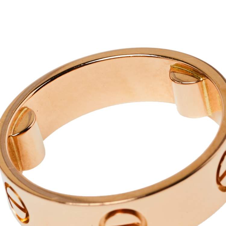 Pre Owned Cartier Love 18K Rose Gold Ring Size 58
