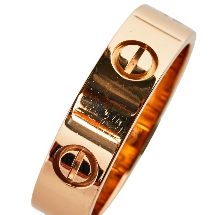 Pre Owned Cartier Love 18K Rose Gold Ring Size 58