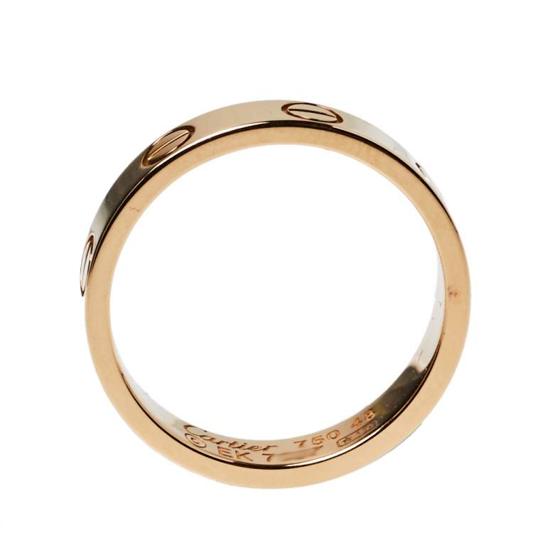 Pre Owned Cartier Love 18K Rose Gold Wedding Band Ring Size 48