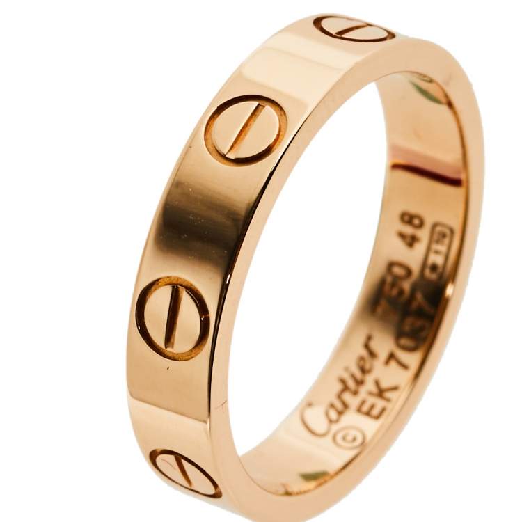Pre Owned Cartier Love 18K Rose Gold Wedding Band Ring Size 48