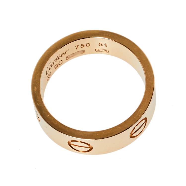 Pre Owned Cartier Love 18K Rose Gold Ring Size 51