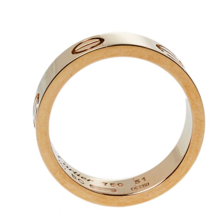Pre Owned Cartier Love 18K Rose Gold Ring Size 51