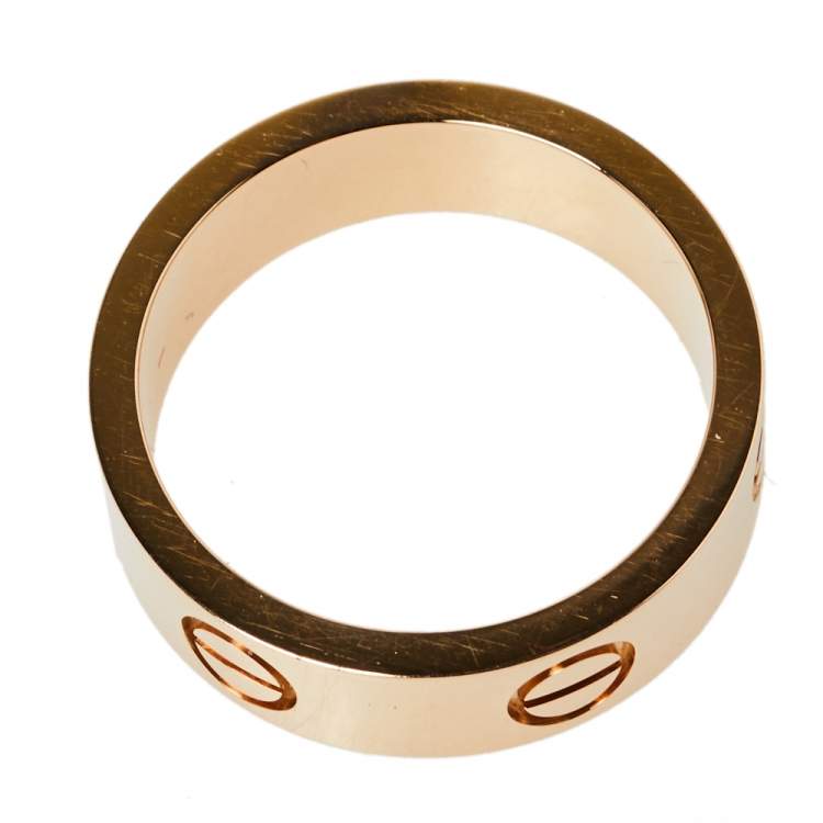 Pre Owned Cartier Love 18K Rose Gold Ring Size 51