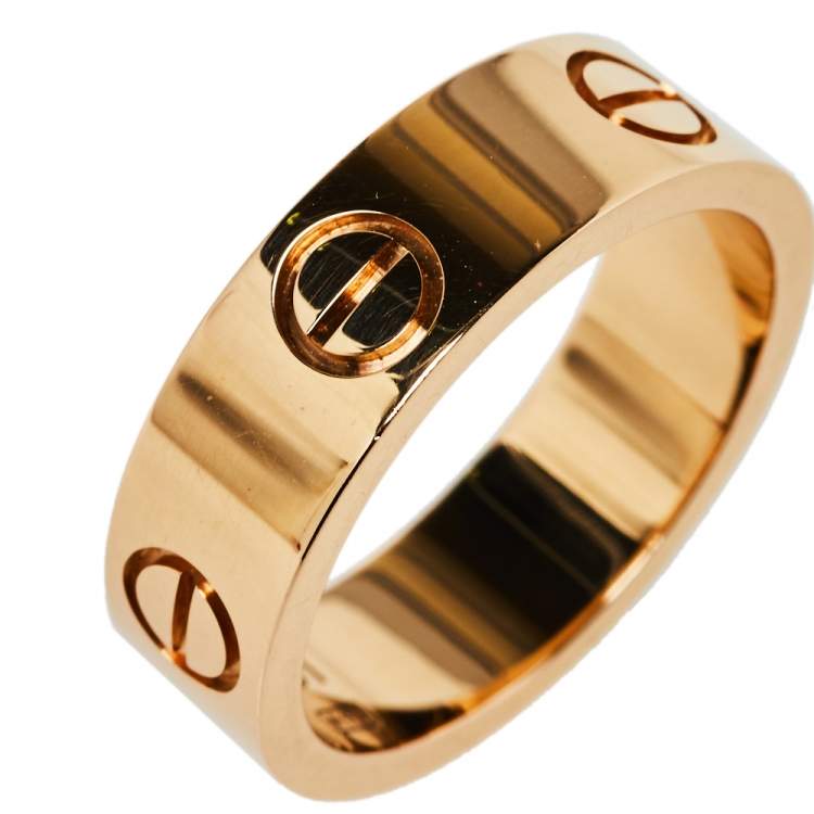 Pre Owned Cartier Love 18K Rose Gold Ring Size 51