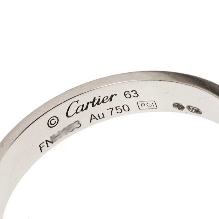 Pre Owned Cartier Love 18K White Gold Wedding Band Ring Size 63