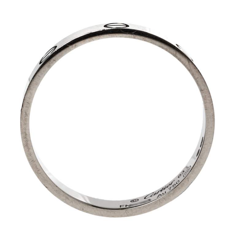 Pre Owned Cartier Love 18K White Gold Wedding Band Ring Size 63