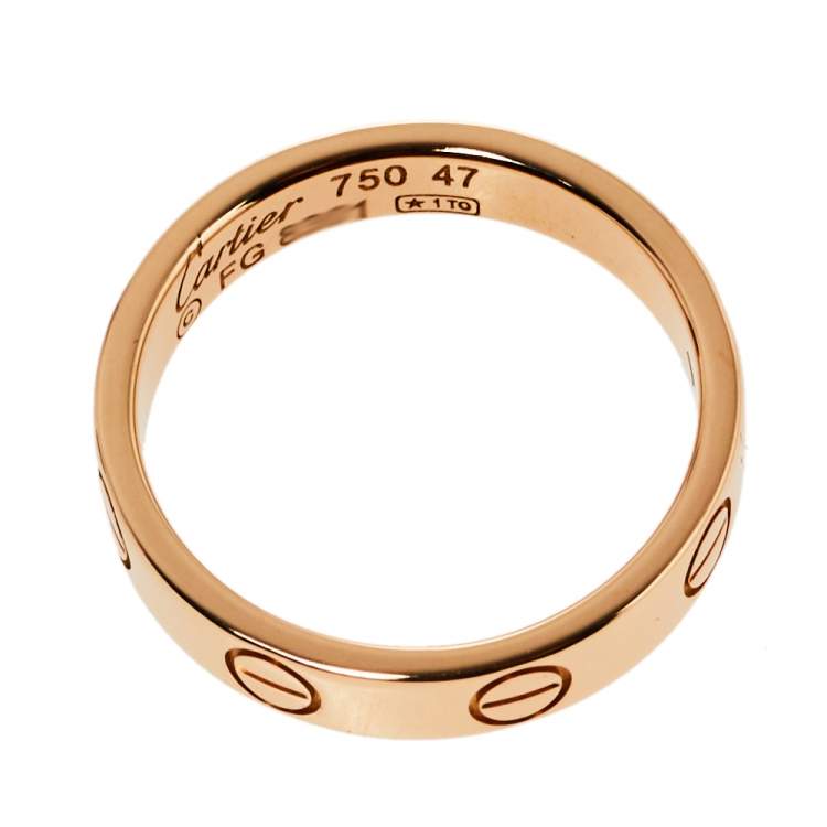 Pre Owned Cartier Love 18K Rose Gold Wedding Band Ring Size 47