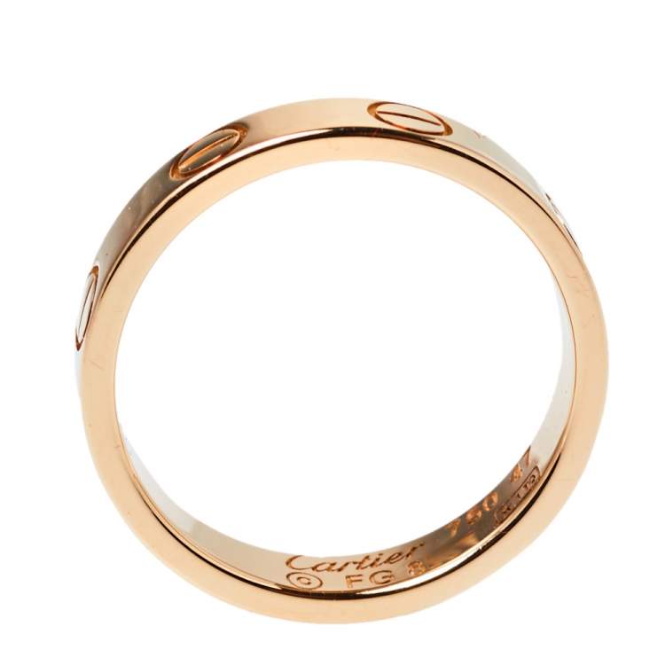 Pre Owned Cartier Love 18K Rose Gold Wedding Band Ring Size 47