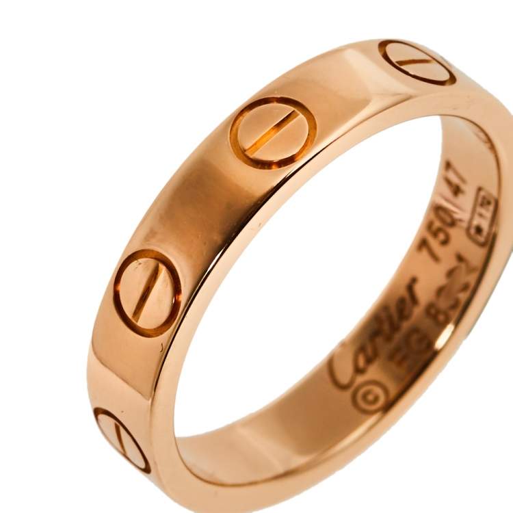 Pre Owned Cartier Love 18K Rose Gold Wedding Band Ring Size 47