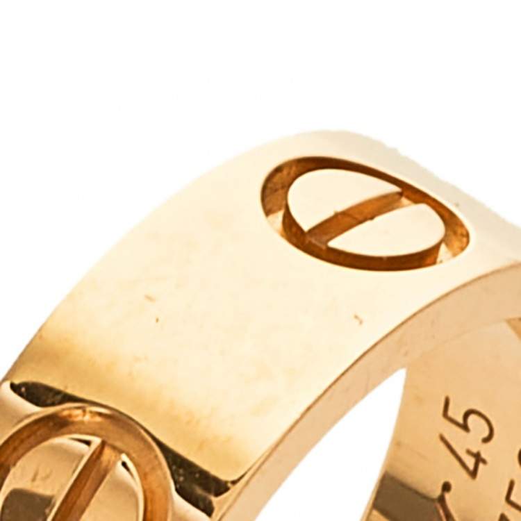 Pre Owned Cartier Love 18K Rose Gold Band Ring Size 45