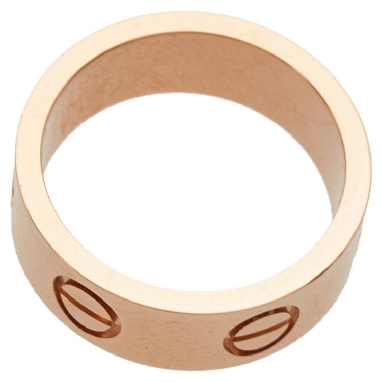 Pre Owned Cartier Love 18K Rose Gold Band Ring Size 45