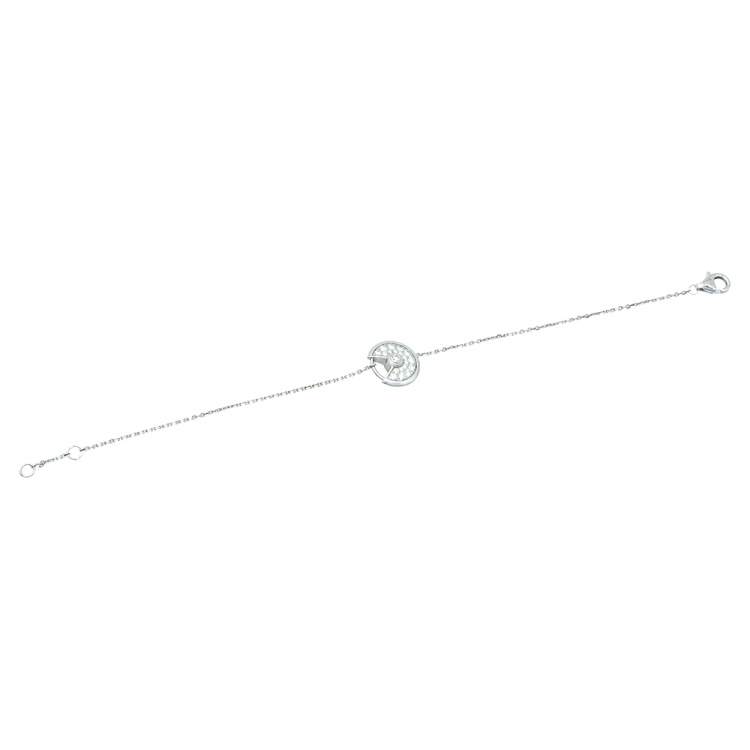 مملوكة مسبقًا Cartier Amulette de Cartier Diamond 18K White Gold Bracelet XS