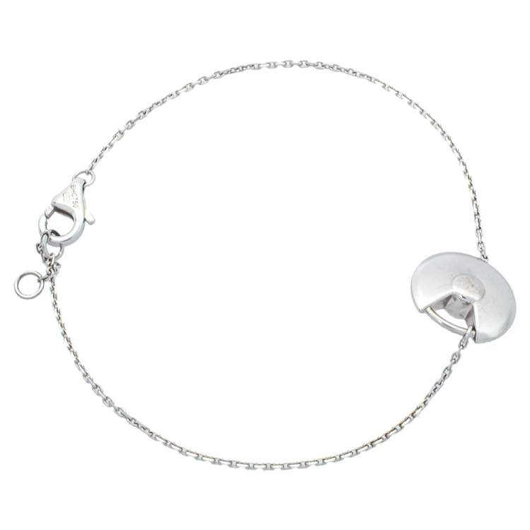 مملوكة مسبقًا Cartier Amulette de Cartier Diamond 18K White Gold Bracelet XS