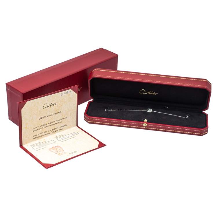 مملوكة مسبقًا Cartier Amulette de Cartier Diamond 18K White Gold Bracelet XS