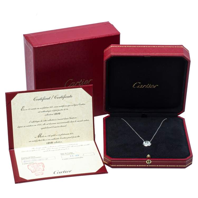 Pre Owned Cartier Amulette de Cartier Diamond 18K White Gold Pendant Necklace