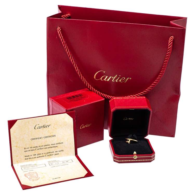 Pre Owned Cartier Juste un Clou Diamond 18K Yellow Gold Ring Size 53