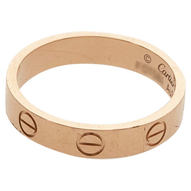 Pre Owned Cartier Love 18K Rose Gold Wedding Band Ring Size 52