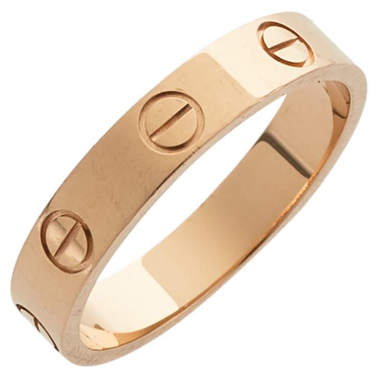 Pre Owned Cartier Love 18K Rose Gold Wedding Band Ring Size 52