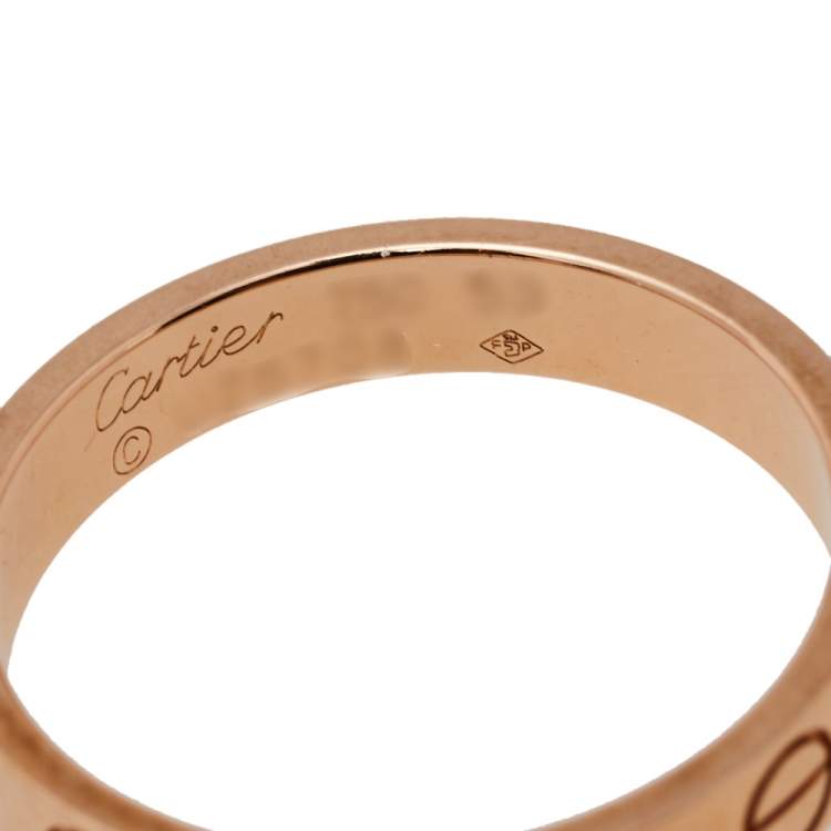 Pre Owned Cartier Love 18K Rose Gold Wedding Band Ring Size 53
