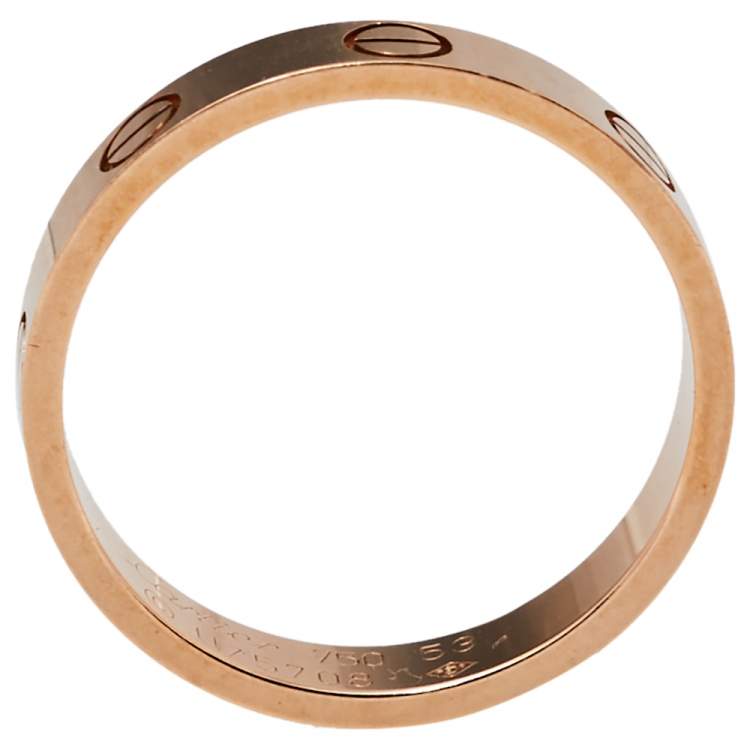 Pre Owned Cartier Love 18K Rose Gold Wedding Band Ring Size 53