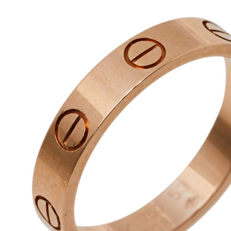 Pre Owned Cartier Love 18K Rose Gold Wedding Band Ring Size 53