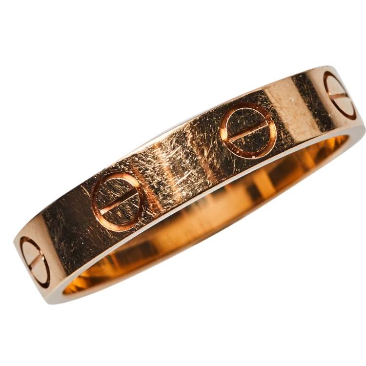 Pre Owned Cartier Love 18K Rose Gold Wedding Band Ring Size 53
