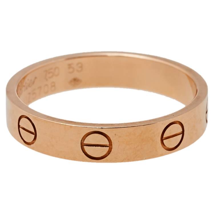 Pre Owned Cartier Love 18K Rose Gold Wedding Band Ring Size 53