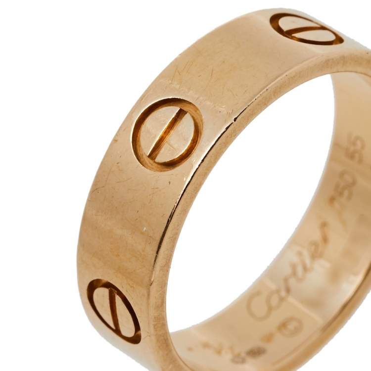 Pre Owned Cartier Love 18K Yellow Gold Ring Size 55