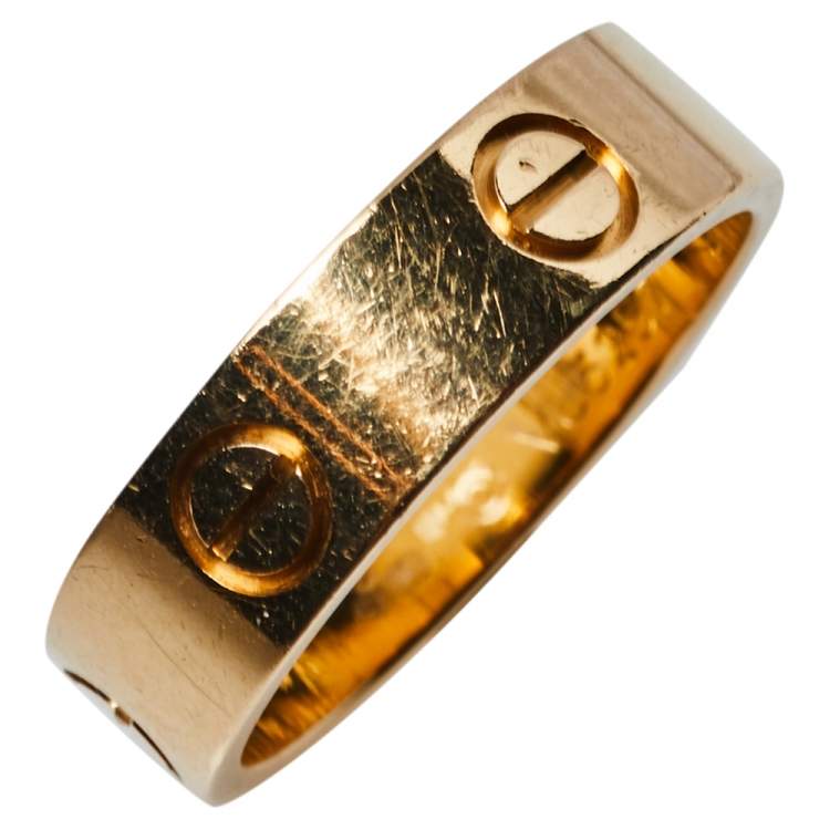 Pre Owned Cartier Love 18K Yellow Gold Ring Size 55