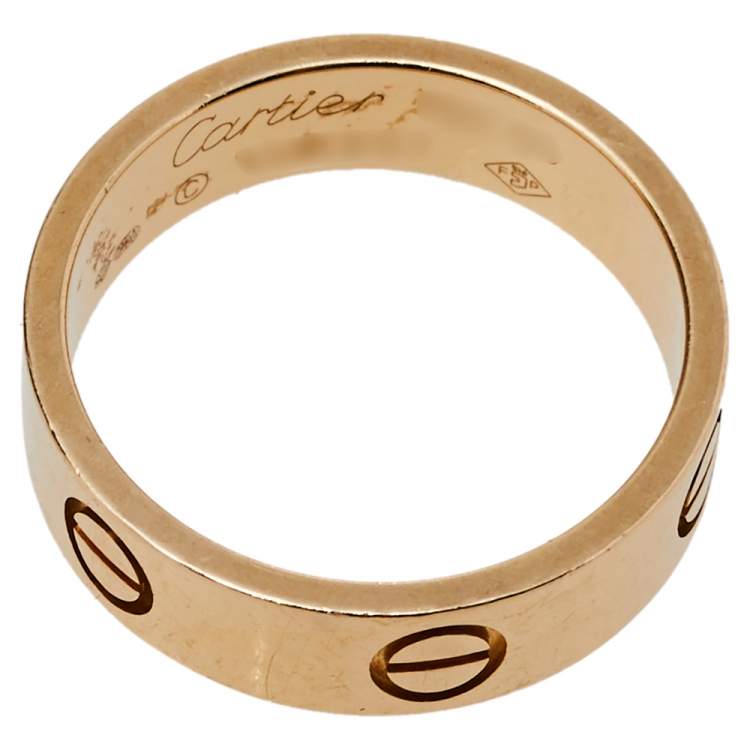 Pre Owned Cartier Love 18K Yellow Gold Ring Size 55