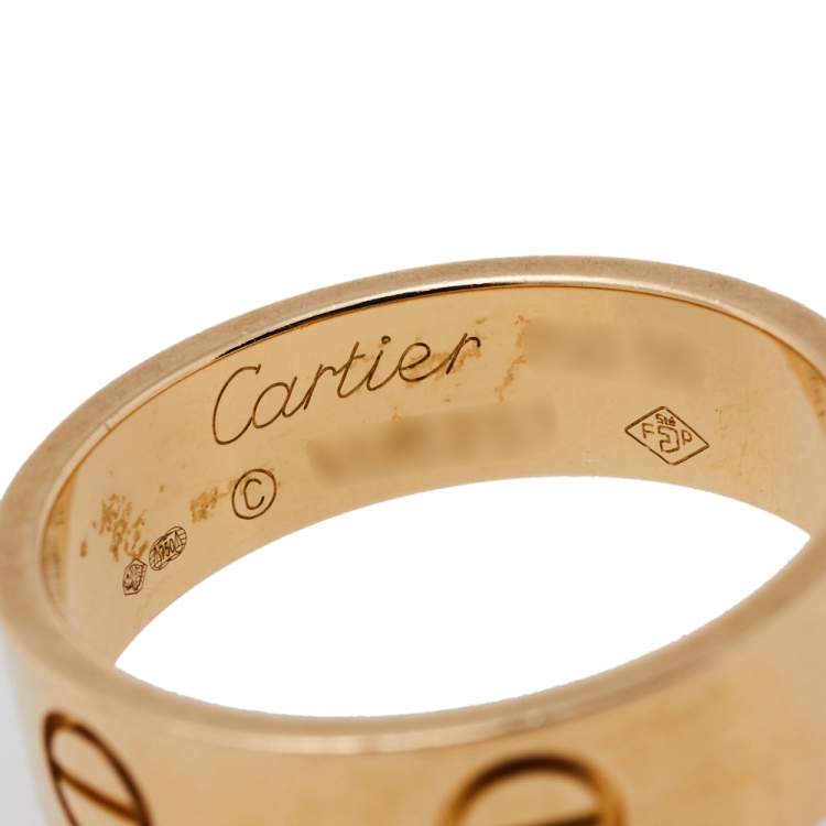 Pre Owned Cartier Love 18K Yellow Gold Ring Size 55