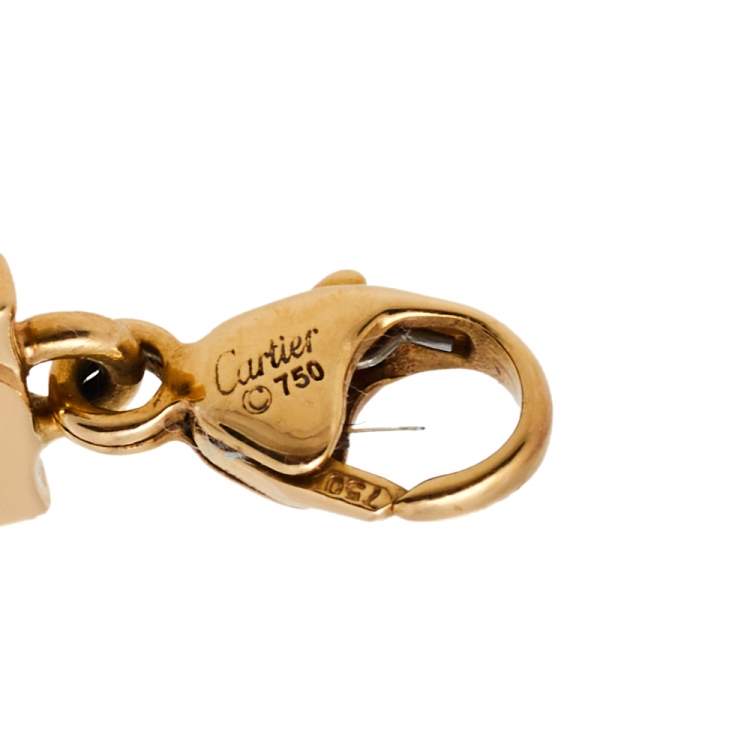 Pre Owned Cartier Mini Double C 18K Yellow Gold Charm