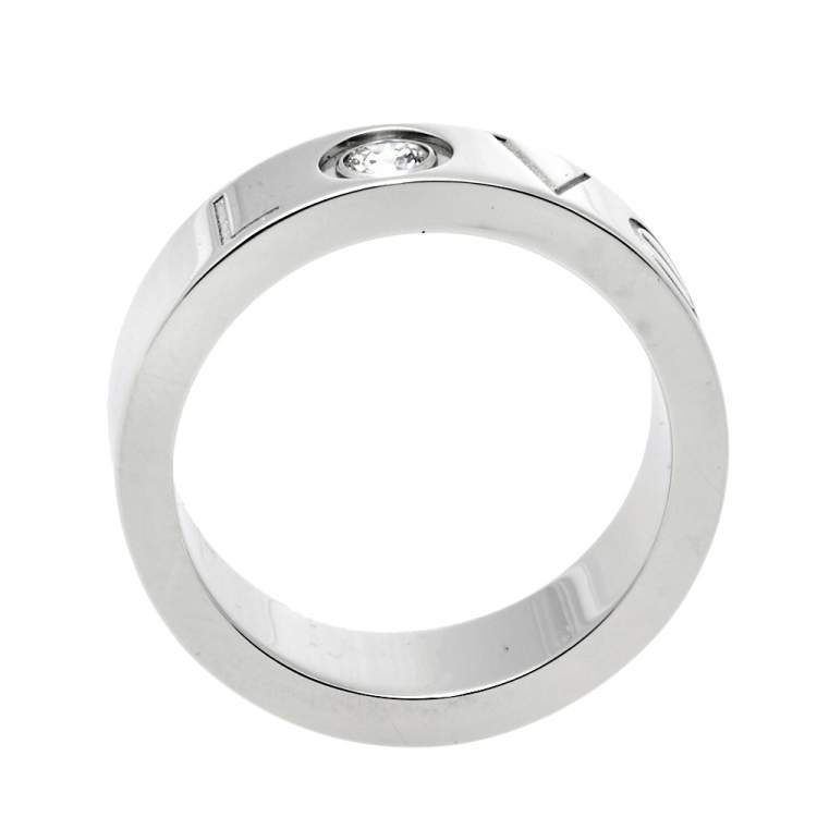 Pre Owned Cartier Love Diamond 18K White Gold Ring Size 48