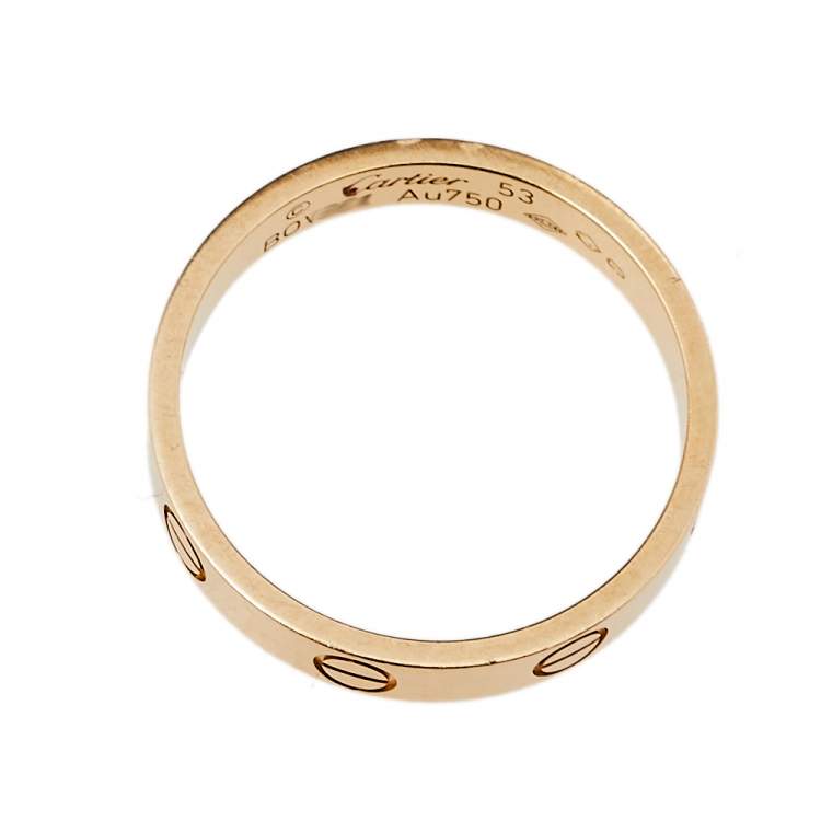 Pre Owned Cartier Love 18K Yellow Gold Wedding Band Ring Size 53