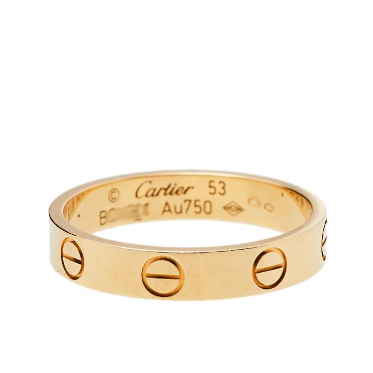 Cartier Love 18K Yellow Gold Wedding Band Ring Size 53 Cartier TLC