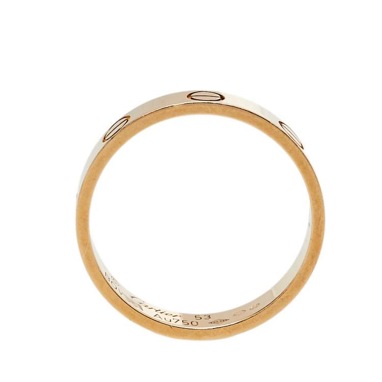Pre Owned Cartier Love 18K Yellow Gold Wedding Band Ring Size 53