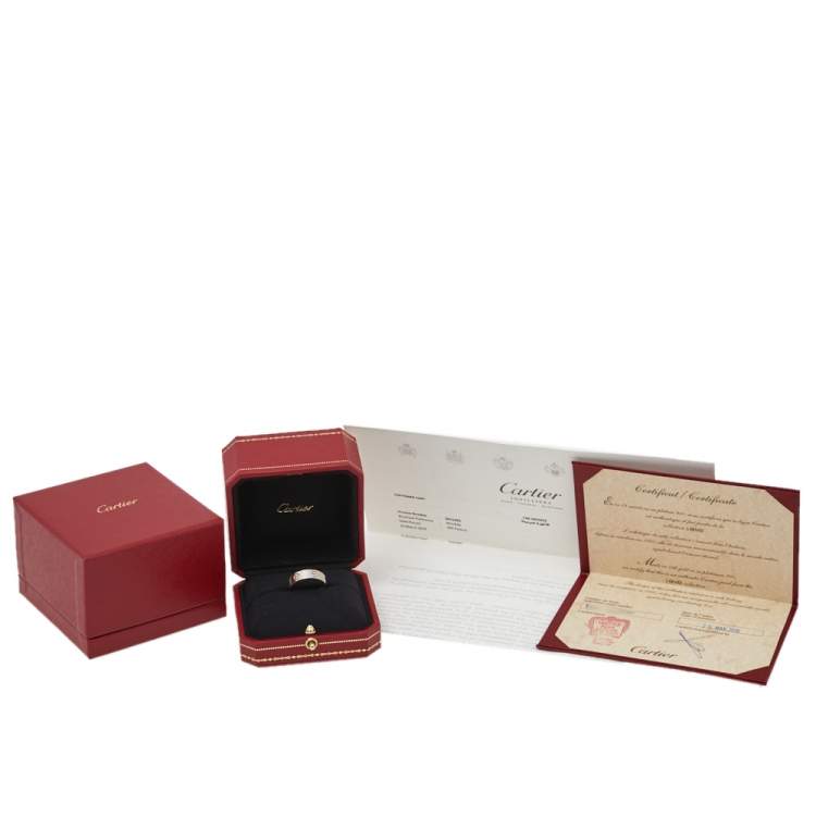 Pre Owned Cartier Love 18K White Gold Ring Size 55