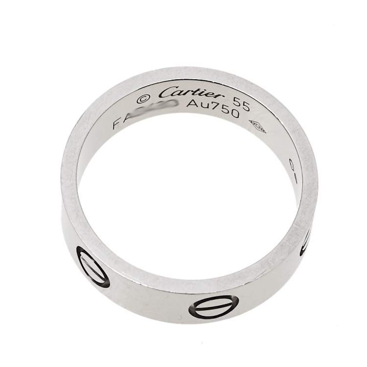 Pre Owned Cartier Love 18K White Gold Ring Size 55