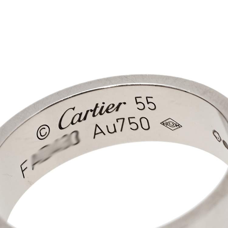 Pre Owned Cartier Love 18K White Gold Ring Size 55