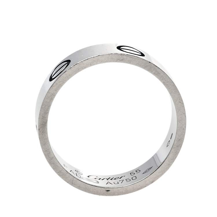 Pre Owned Cartier Love 18K White Gold Ring Size 55