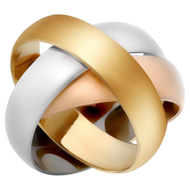 مملوكة مسبقًا Cartier 18K Yellow, White, Rose Gold Trinity Ring Size EU 49