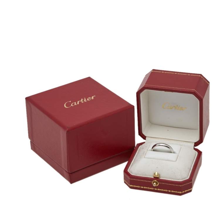 Pre Owned Cartier 1895 Platinum Wedding Band Ring Size 57