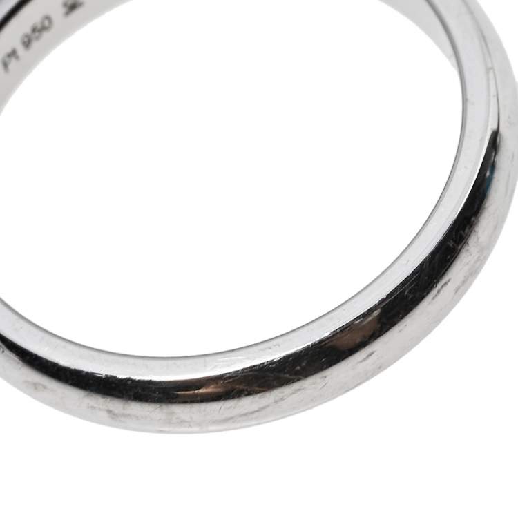 Pre Owned Cartier 1895 Platinum Wedding Band Ring Size 57