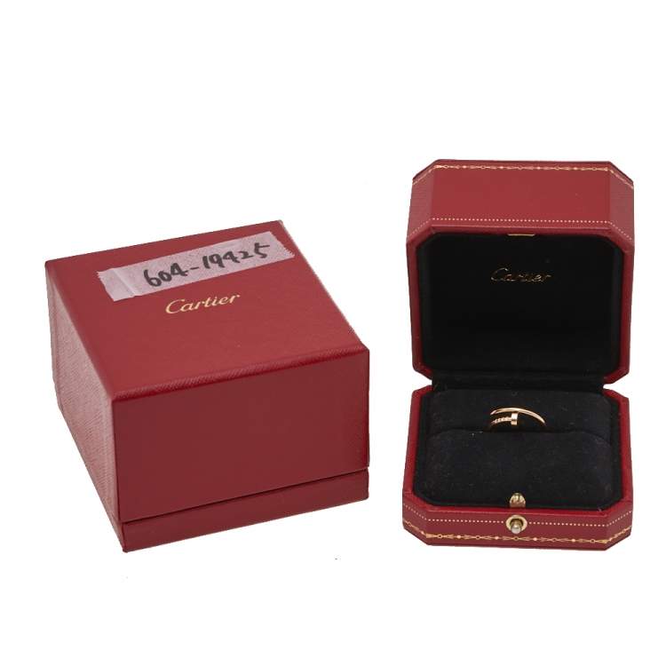 Pre Owned Cartier Juste Un Clou 18K Rose Gold Ring SM Size 48