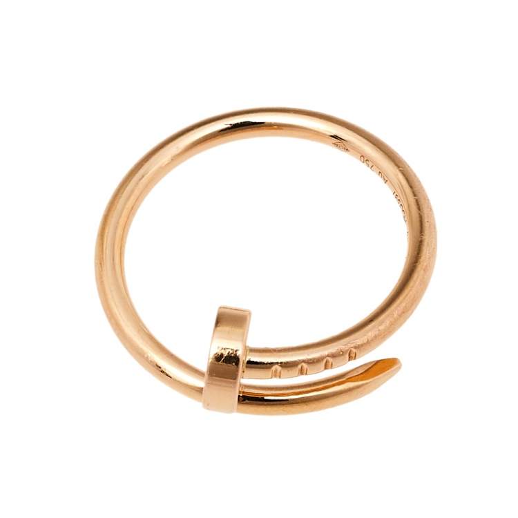 Pre Owned Cartier Juste Un Clou 18K Rose Gold Ring SM Size 48