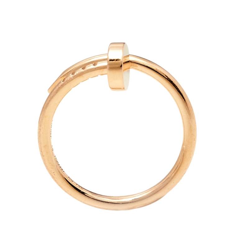Pre Owned Cartier Juste Un Clou 18K Rose Gold Ring SM Size 48