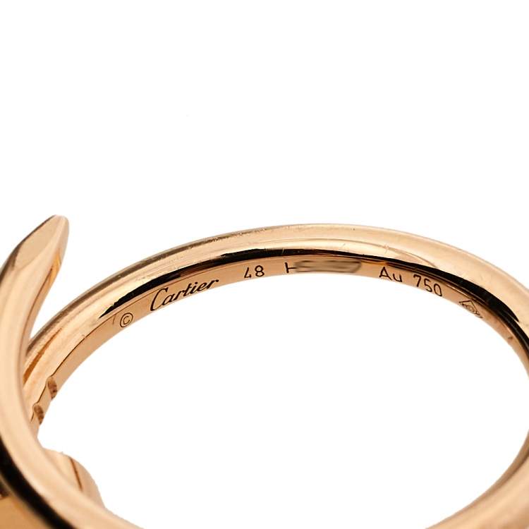 Pre Owned Cartier Juste Un Clou 18K Rose Gold Ring SM Size 48